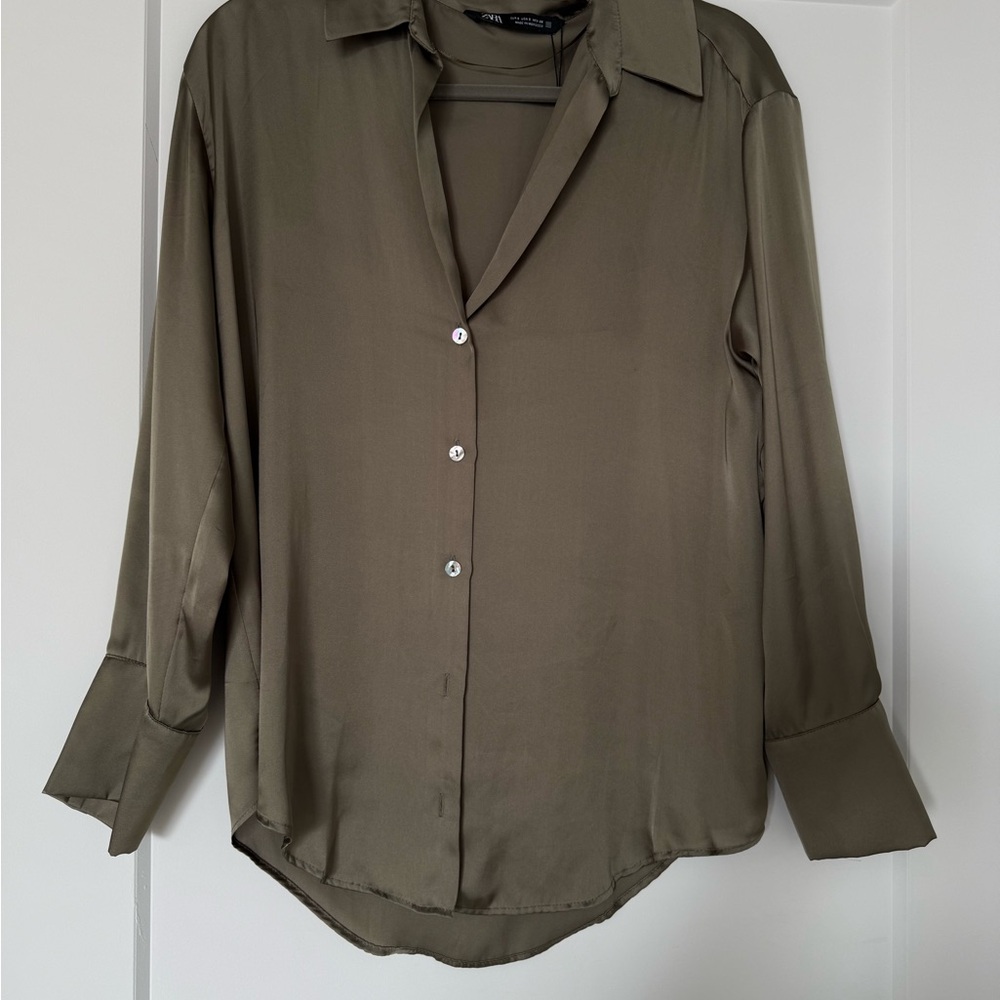 Zara Olive Green Blouse
